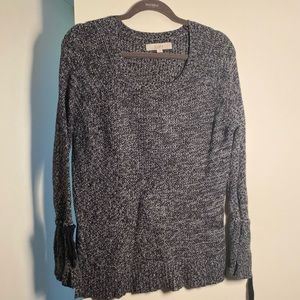 LOFT grey tie/sleeve sweater